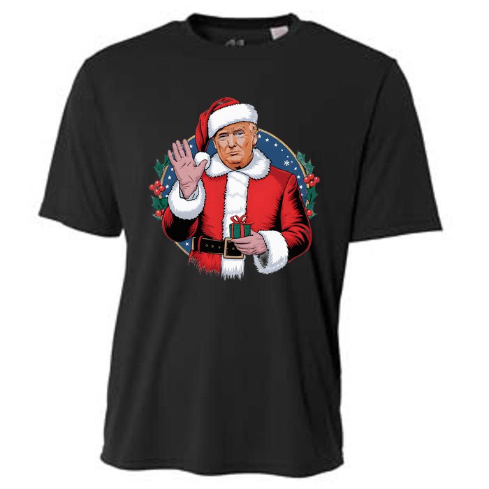 Funny Santa Donald Trump Christmas Political Election Humor Cooling Performance Crew T-Shirt