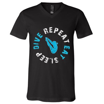 Funny Springboard Divers & Diving Board Game Gift V-Neck T-Shirt