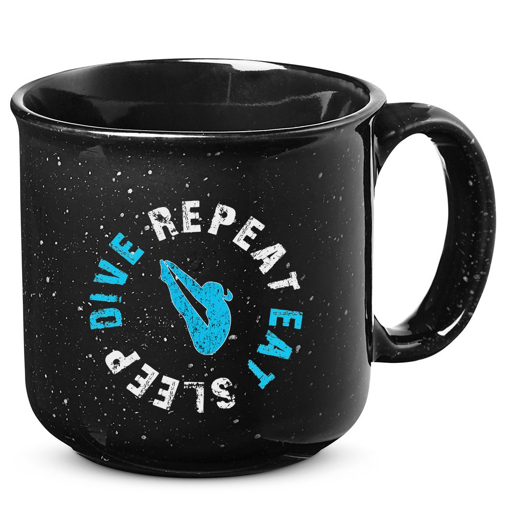 Funny Springboard Divers & Diving Board Game Gift 15oz Campfire Ceramic Mug