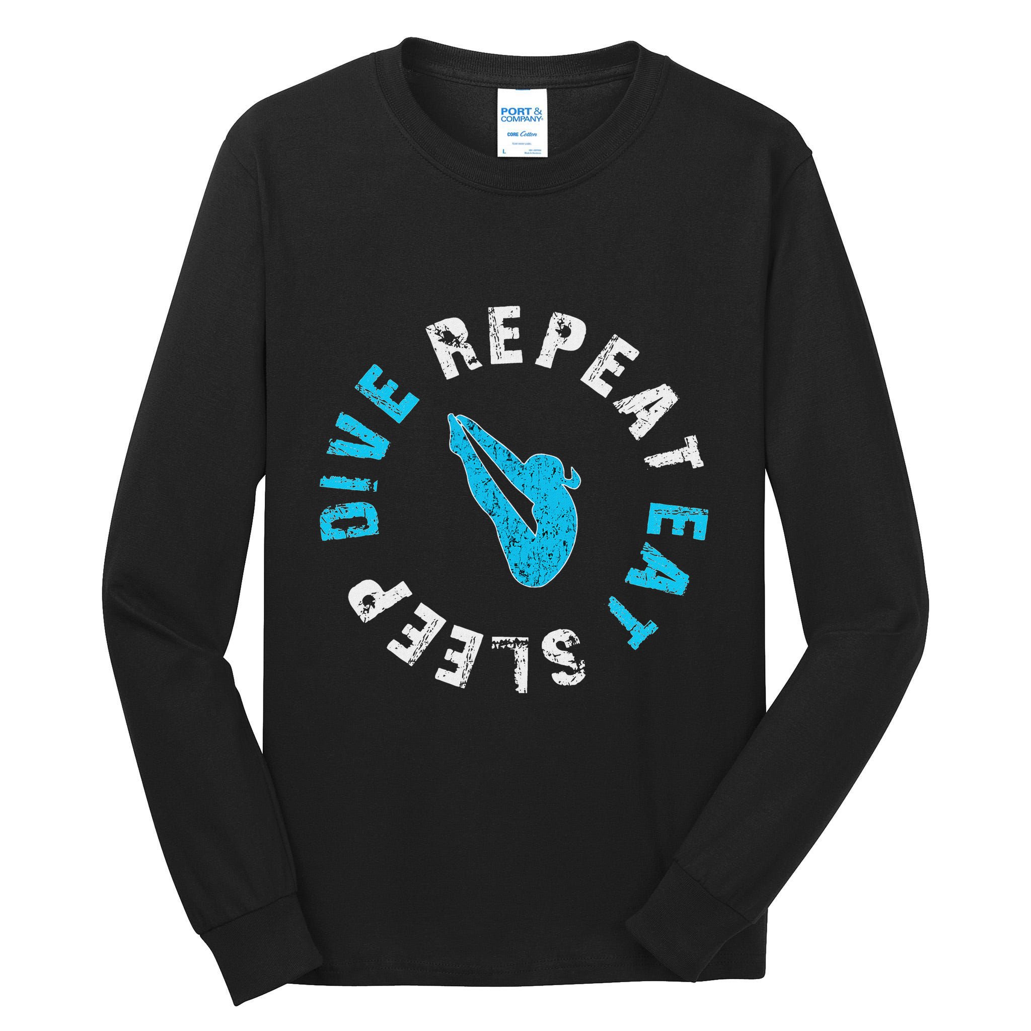 Funny Springboard Divers & Diving Board Game Gift Tall Long Sleeve T-Shirt