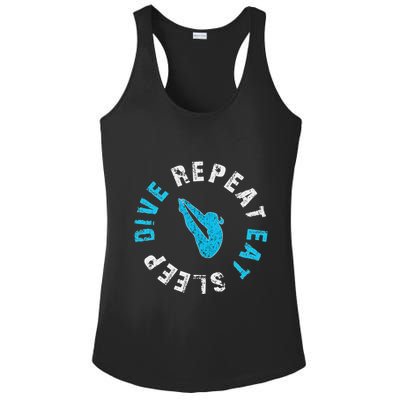Funny Springboard Divers & Diving Board Game Gift Ladies PosiCharge Competitor Racerback Tank