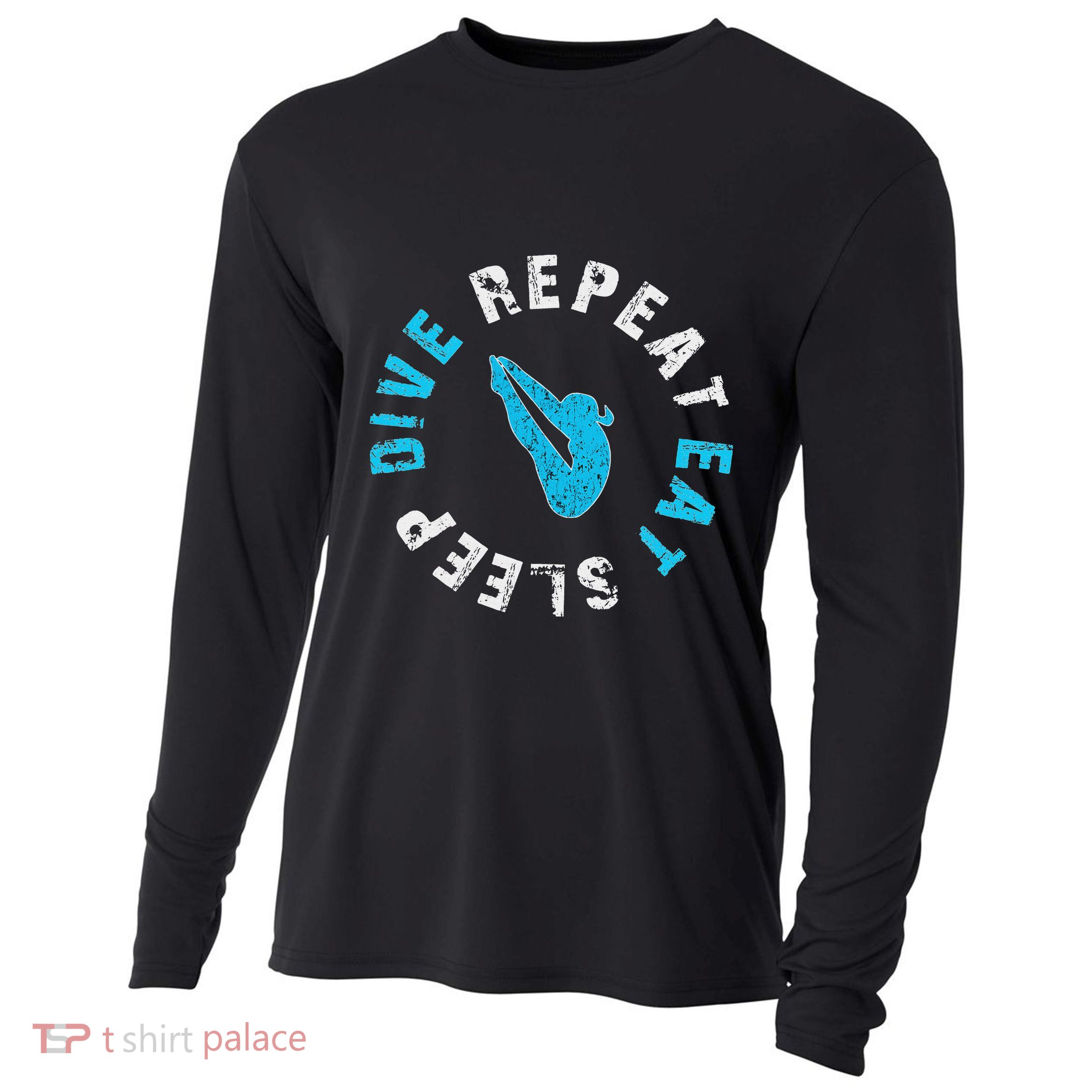 Funny Springboard Divers & Diving Board Game Gift Cooling Performance Long Sleeve Crew