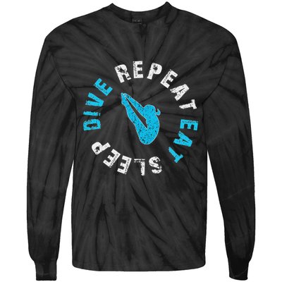 Funny Springboard Divers & Diving Board Game Gift Tie-Dye Long Sleeve Shirt
