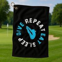 Funny Springboard Divers & Diving Board Game Gift Golf Towel