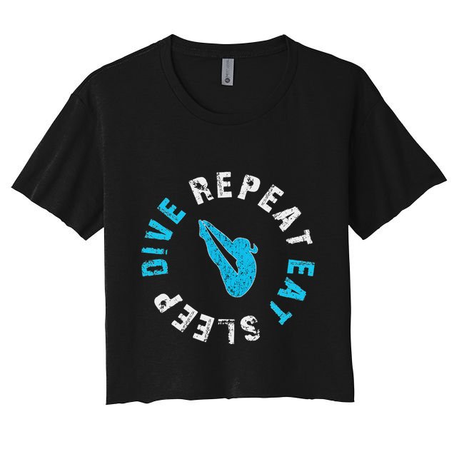 Funny Springboard Divers & Diving Board Game Gift Crop Top