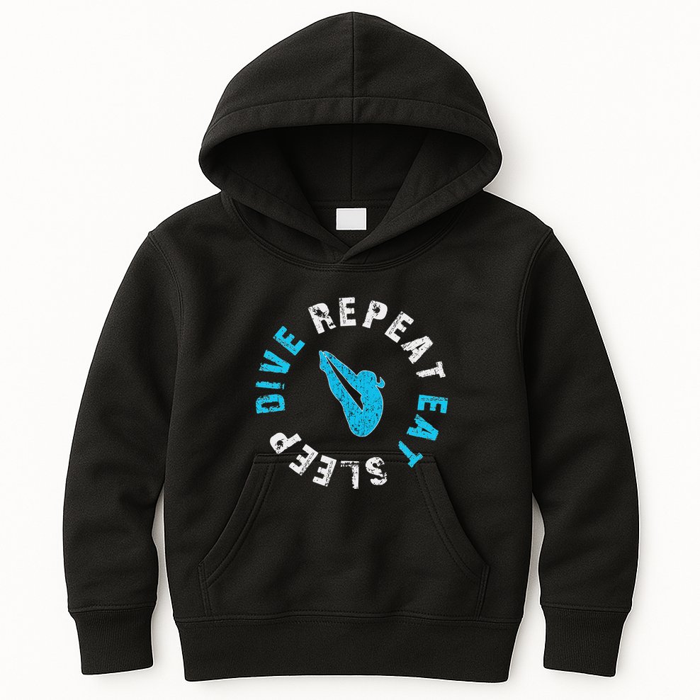 Funny Springboard Divers & Diving Board Game Gift Kids Hoodie