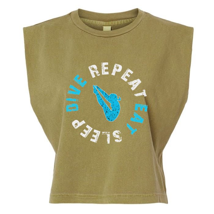 Funny Springboard Divers & Diving Board Game Gift Garment-Dyed Women's Muscle Tee