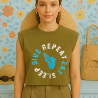 Funny Springboard Divers & Diving Board Game Gift Garment-Dyed Women's Muscle Tee