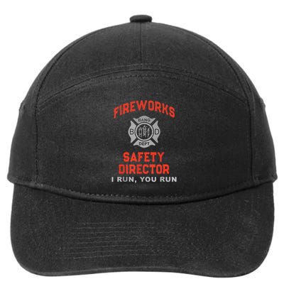 Fireworks Safety Director I Run You Run Funny 4th Of July 7-Panel Snapback Hat