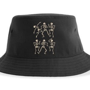 Funny Skeletons Dance Halloween Sustainable Bucket Hat