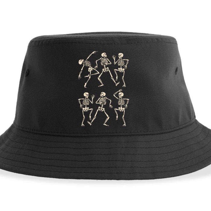 Funny Skeletons Dance Halloween Sustainable Bucket Hat