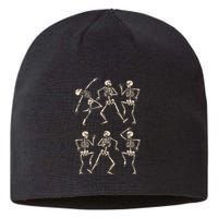 Funny Skeletons Dance Halloween Sustainable Beanie