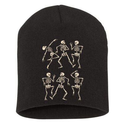 Funny Skeletons Dance Halloween Short Acrylic Beanie