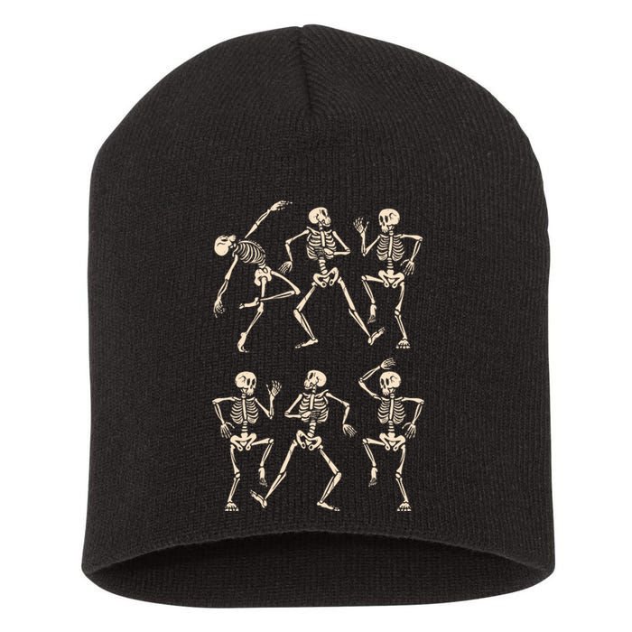 Funny Skeletons Dance Halloween Short Acrylic Beanie