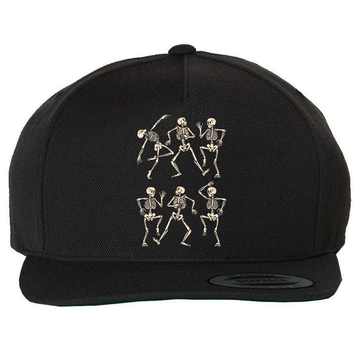 Funny Skeletons Dance Halloween Wool Snapback Cap