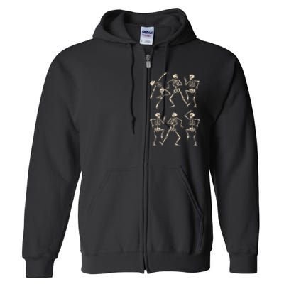 Funny Skeletons Dance Halloween Full Zip Hoodie