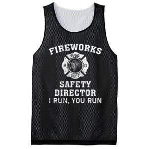 Fireworks Safety Director I Run You Run Bang Mesh Reversible Basketball Jersey Tank