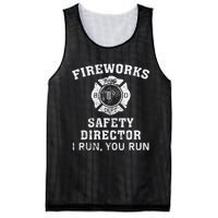 Fireworks Safety Director I Run You Run Bang Mesh Reversible Basketball Jersey Tank