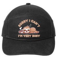 Funny Sloth Design Lazy Nap Humor Sloths Lover  7-Panel Snapback Hat