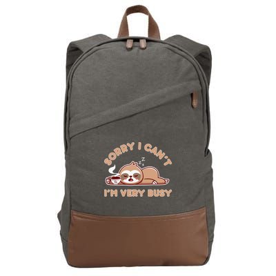 Funny Sloth Design Lazy Nap Humor Sloths Lover  Cotton Canvas Backpack