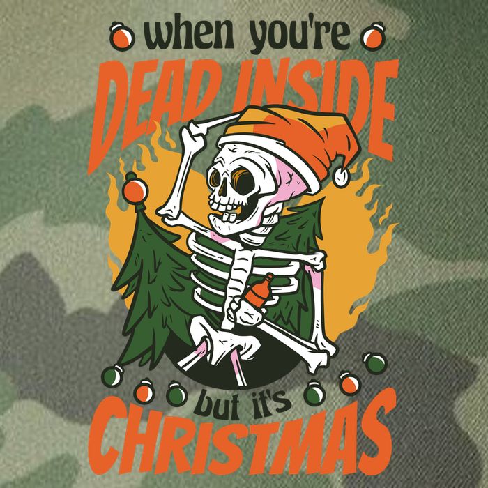 Funny Skeleton Dead Inside But Its Christmas Legacy Tie Dye Trucker Hat