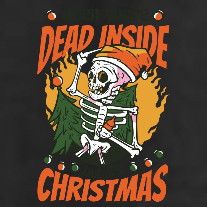 Funny Skeleton Dead Inside But Its Christmas 7 Panel Mesh Trucker Snapback Hat