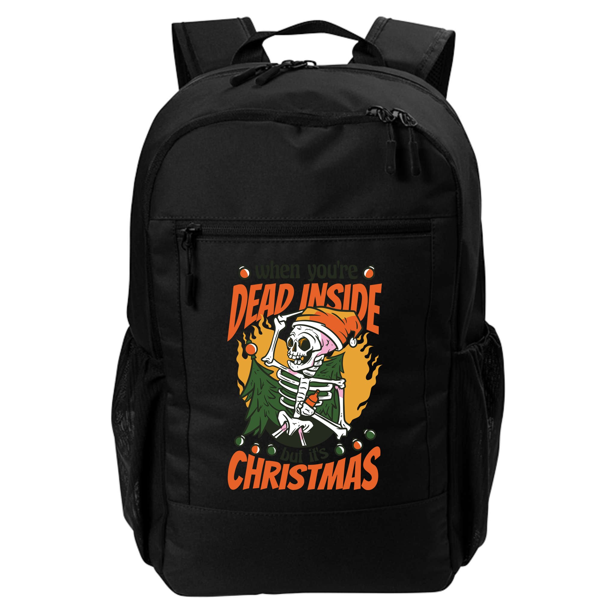 Funny Skeleton Dead Inside But Its Christmas Backpack
