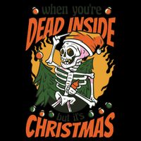 Funny Skeleton Dead Inside But Its Christmas Drawstring Bag