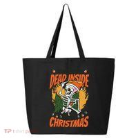 Funny Skeleton Dead Inside But Its Christmas 25L Jumbo Tote