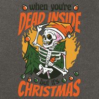 Funny Skeleton Dead Inside But Its Christmas Cotton Canvas Backpack