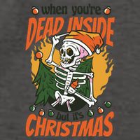 Funny Skeleton Dead Inside But Its Christmas Vector Backpack