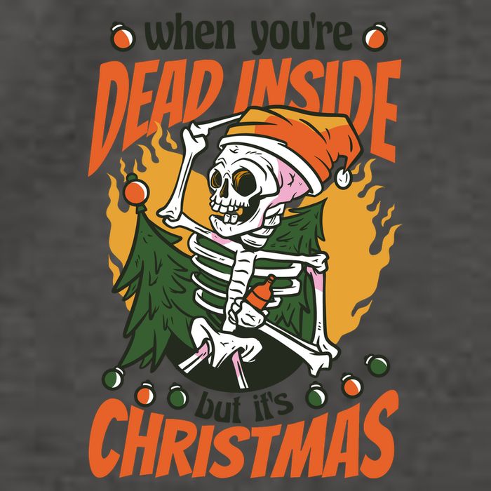 Funny Skeleton Dead Inside But Its Christmas Vector Backpack