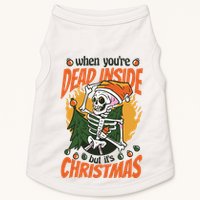 Funny Skeleton Dead Inside But Its Christmas Doggie Tank