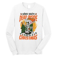 Funny Skeleton Dead Inside But Its Christmas Long Sleeve Shirt