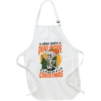 Funny Skeleton Dead Inside But Its Christmas Apron