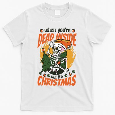 Funny Skeleton Dead Inside But Its Christmas T-Shirt