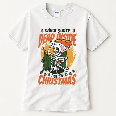 Funny Skeleton Dead Inside But Its Christmas Tall T-Shirt