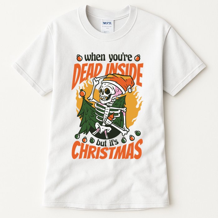 Funny Skeleton Dead Inside But Its Christmas Tall T-Shirt