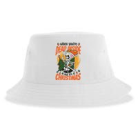 Funny Skeleton Dead Inside But Its Christmas Sustainable Bucket Hat