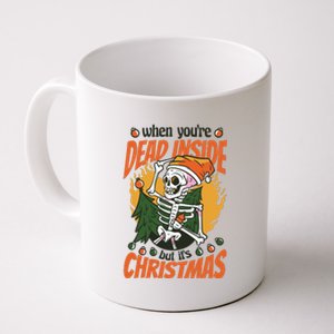 Funny Skeleton Dead Inside But Its Christmas Coffee Mug