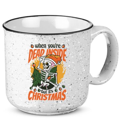 Funny Skeleton Dead Inside But Its Christmas 15oz Campfire Ceramic Mug