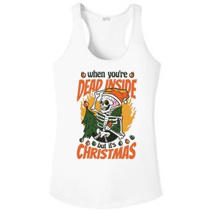 Funny Skeleton Dead Inside But Its Christmas Ladies PosiCharge Competitor Racerback Tank