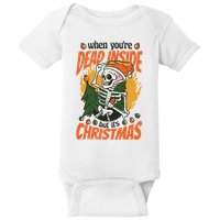 Funny Skeleton Dead Inside But Its Christmas Baby Bodysuit