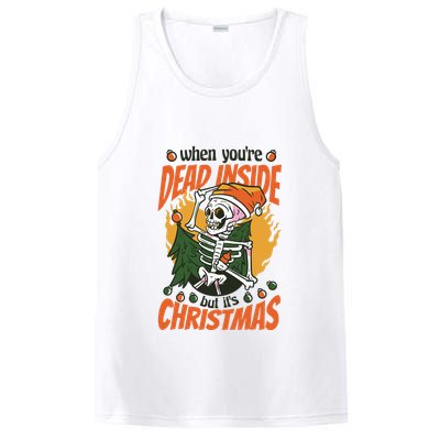 Funny Skeleton Dead Inside But Its Christmas PosiCharge Competitor Tank