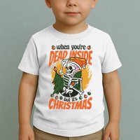 Funny Skeleton Dead Inside But Its Christmas Toddler T-Shirt