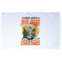 Funny Skeleton Dead Inside But Its Christmas Microfiber Hand Towel