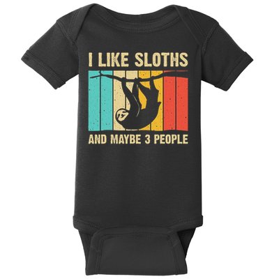 Funny Sloth Design For Sloth Lover Men Women Kids Introvert Baby Bodysuit
