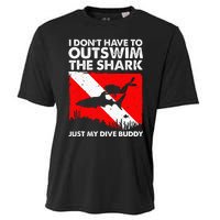 Funny Scuba Diving Design For  Shark Diving Buddy Cooling Performance Crew T-Shirt