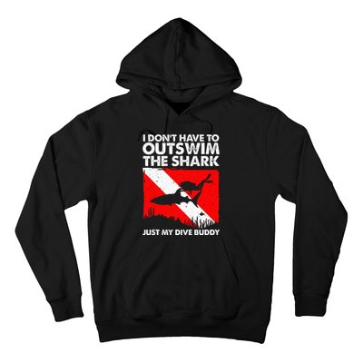 Funny Scuba Diving Design For  Shark Diving Buddy Hoodie