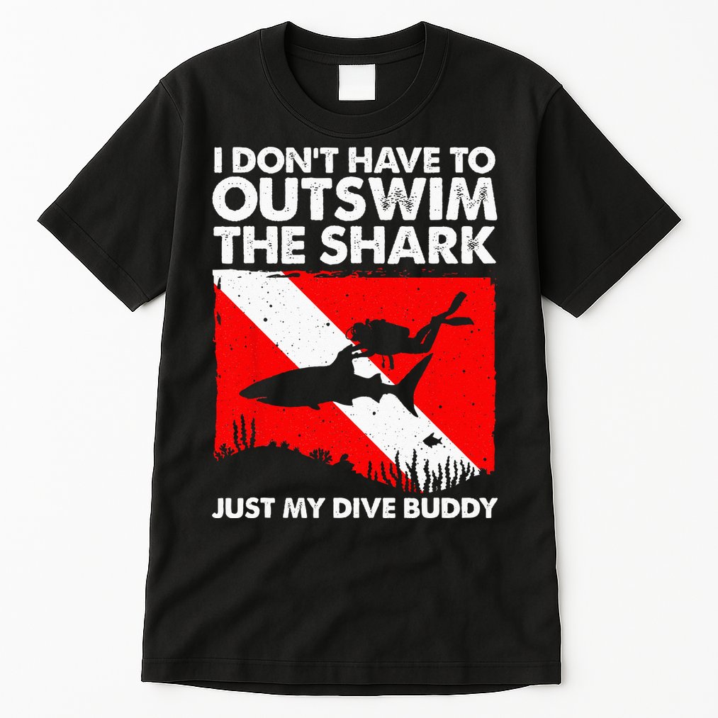 Funny Scuba Diving Design For  Shark Diving Buddy Tall T-Shirt